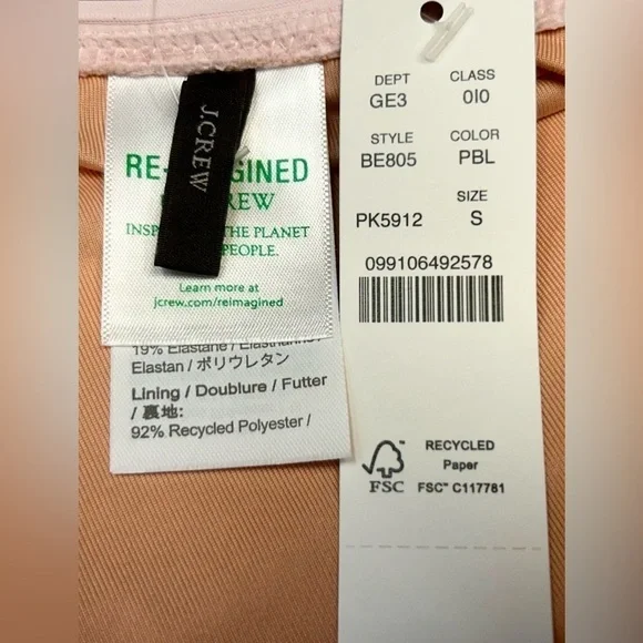 NWT Ribbed Curved-Waist Cheeky String Bikini Bottom in Pale Blossom Pink, Small - Picture 8 of 13